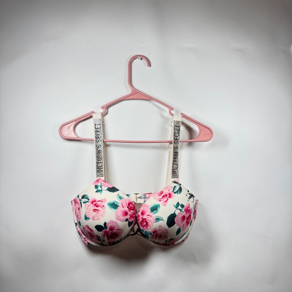 Victorias Secret Bombshell Add-2-Cups Push-Up Bra Floral Shine Strap 36D